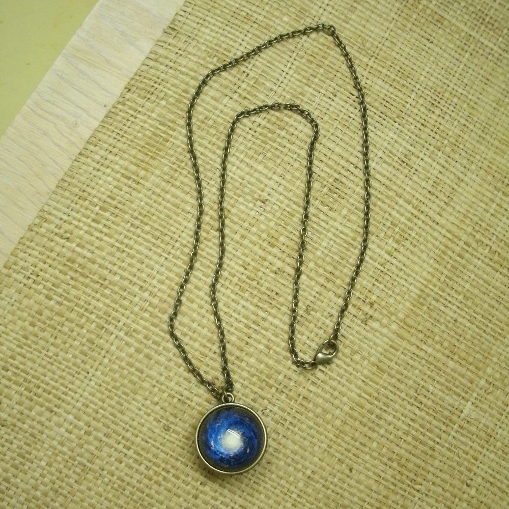 Glass Sphere with Galaxy Pendant Necklace - Picture 2 of 16